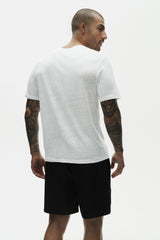 Linen Jersey Coastal Short Sleeve Tee - White