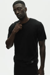 Cotton Cashmere Ever Soft Short Sleeve Crew - Black