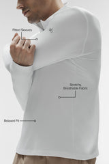 Conquer 1/4 Zip Reform Long Sleeve - White