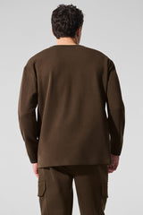 Double Take Long Sleeve Crew - Espresso