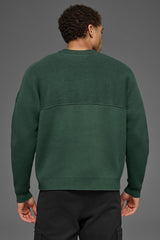 Domain Shift Rib Knit Sweater Crew - Clover Green