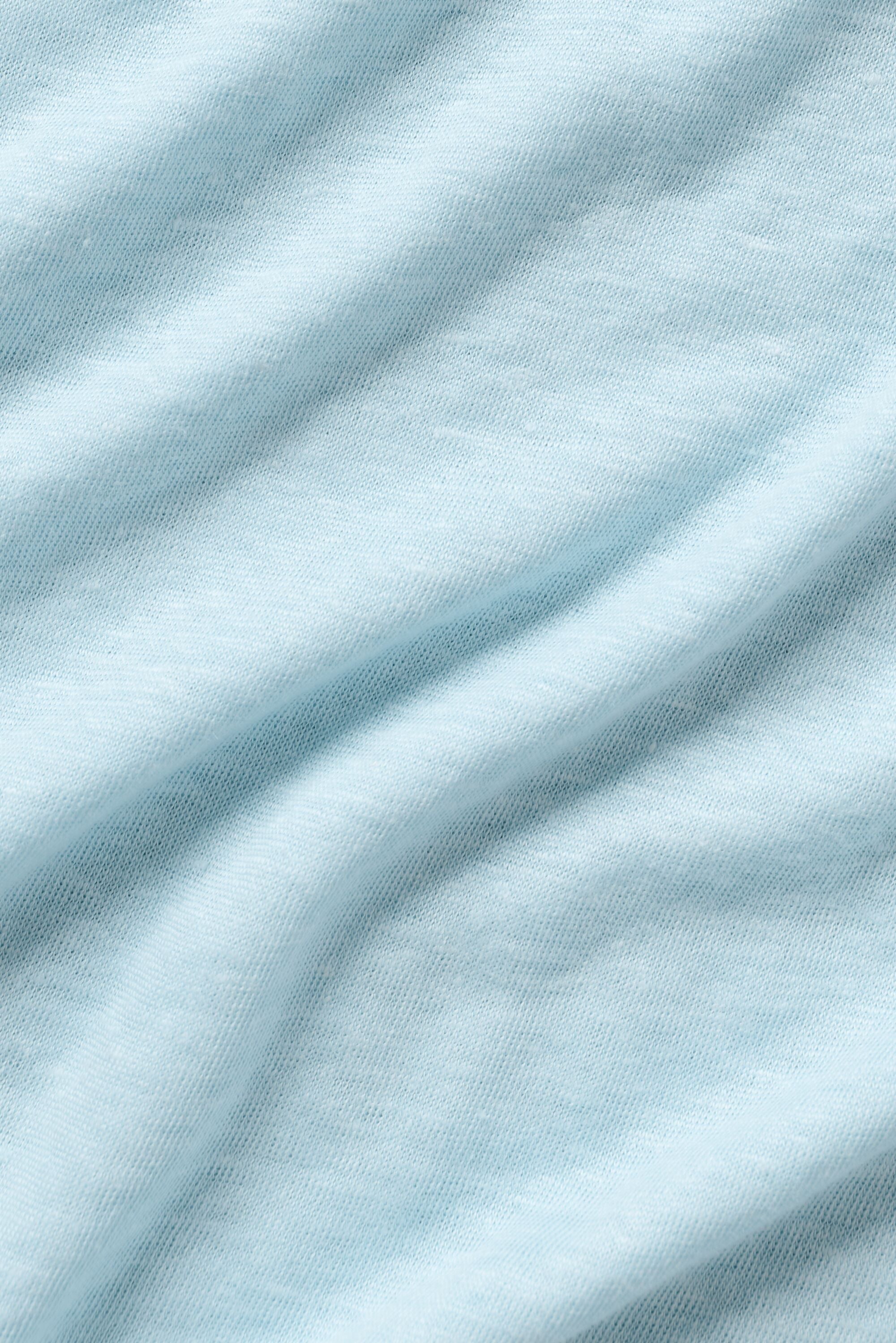 Linen Jersey Coastal Long Sleeve Pullover - Seaside Blue