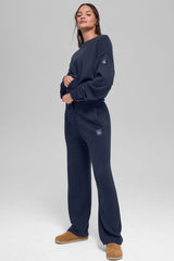 Unisex Wool Cashmere New Class Crewneck Sweater - Navy
