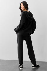 Wool Cashmere New Class Full Zip Hoodie - Black