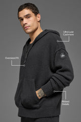 Wool Cashmere New Class Full Zip Hoodie - Black