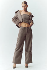 Wool Blend Nightcap Corset Top - Alpine Cocoa Heather
