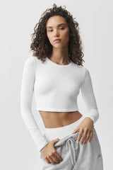 Alosoft Crop Finesse Long Sleeve - White