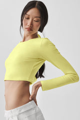Alosoft Crop Finesse Long Sleeve - Sunshine