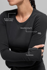 Airbrush Winter Warm Nocturne Long Sleeve - Black