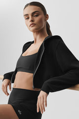 Sweet Escape Zip Up Hoodie - Black