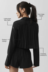 Cropped Unmatched Long Sleeve - Black