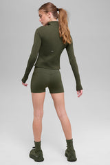 ALO Softsculpt Precision 1/4 Zip Long Sleeve - Green Olive