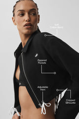 Cropped Fan Favorite Full Zip Jacket - Black