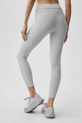 Alosoft High-Waist 7/8 Relay Legging - Athletic Heather Grey/White