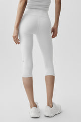 16" High-Waist Airbrush Capri - White