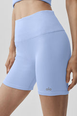 5" Seamless Ribbed Favorite Short - Light Provence Blue