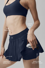 Double Or Nothing Tennis Skirt - Navy