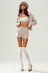 Cashmere High-Waist Embrace Short - Oat Heather