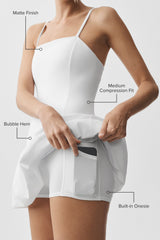 Airbrush Love Match Tennis Dress - White